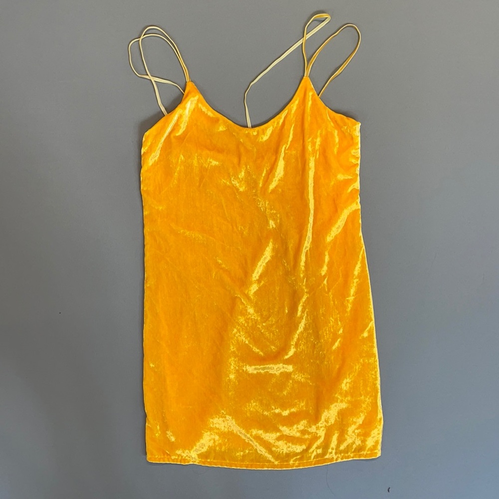 ZARA golden velvet dress